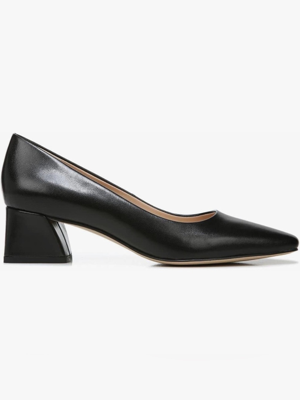 Franco Sarto Classic Black Pointed Toe Block Heel Pump